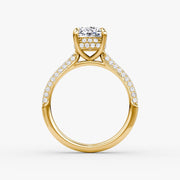 Cushion Cut - Royal Pave Ring - 14 K Gold